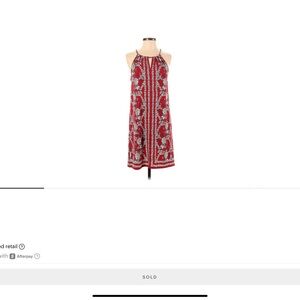 Max Studio Red and White Floral Dress